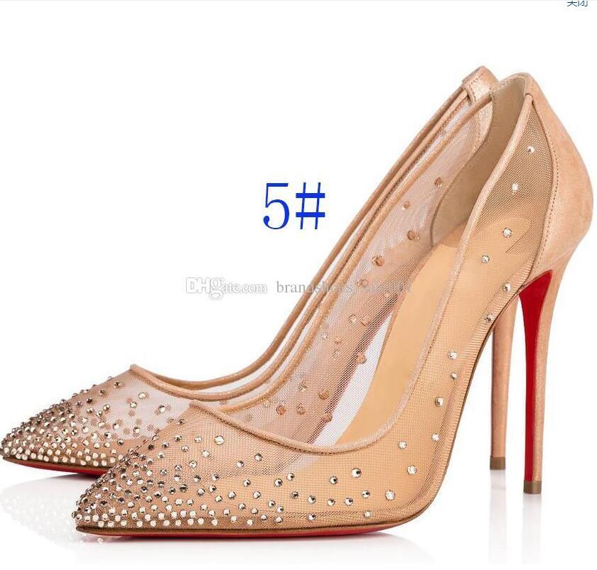 With Box Stiletto Heel shoe Spring Summer Elegant Styles Women Rhinestone high Heels Red Bottoms Crystals Pointed Toe Mesh Pumps Sole 8 10 12cm, 3# 
With Box Stiletto Heel shoe Spring Summer Elegant Styles Women Rhinestone high Heels Red Bottoms Crystals Pointed Toe Mesh Pumps Sole 8 10 12cm, 3#