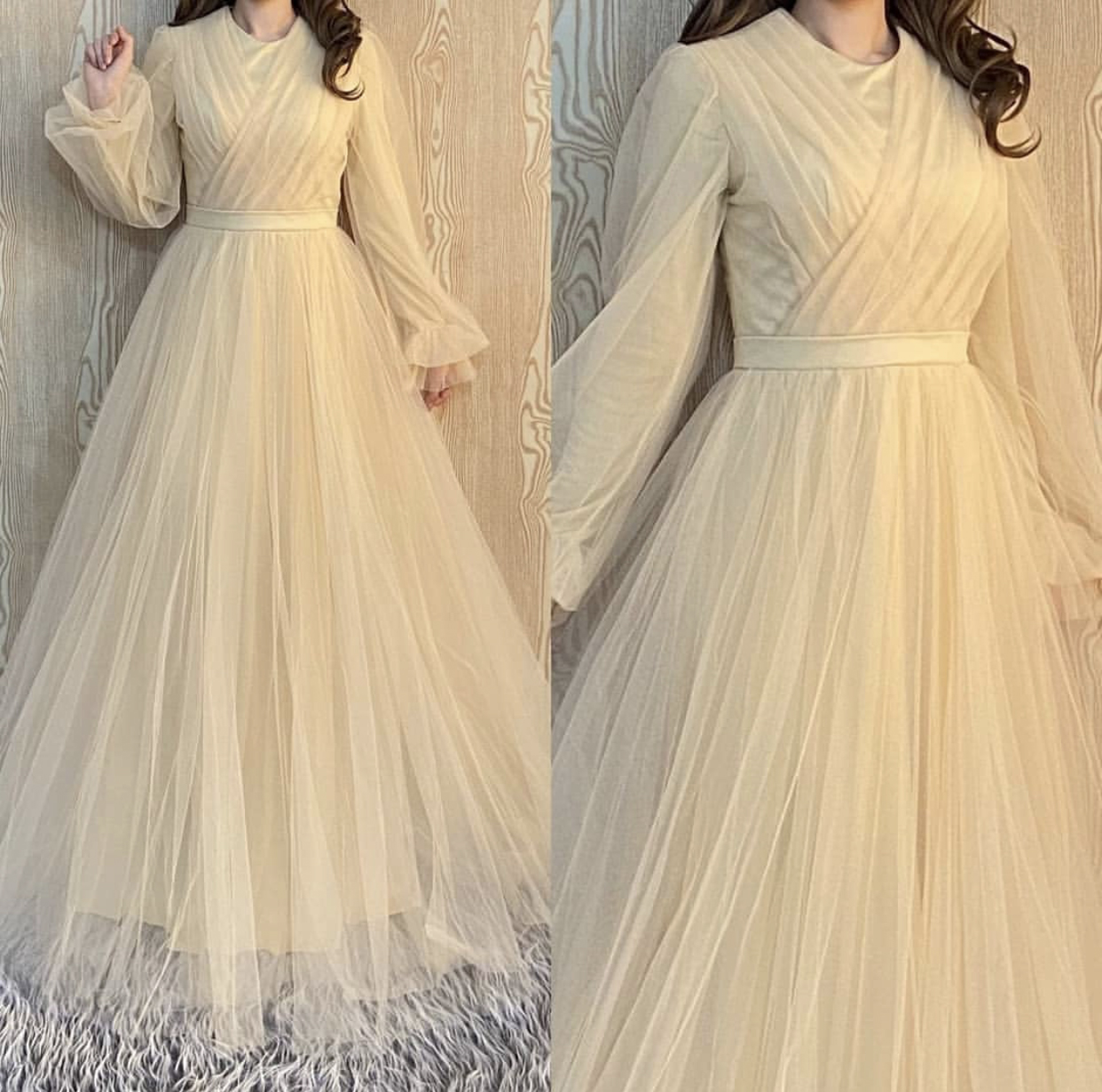 Burgundy Formal Evening Dresses Wear Long Sleeves Party Prom Gowns Labourjoisie Middle East Dubai Arabic Tulle