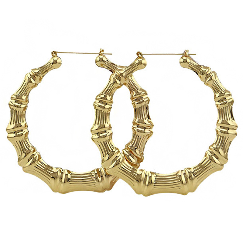 Hip Hop Big Heart Circle Hoop Earrings Exaggerated Gold Plated Rectangle Ear Drop Nightclub Party Jewelry for Younth Women Wholesale