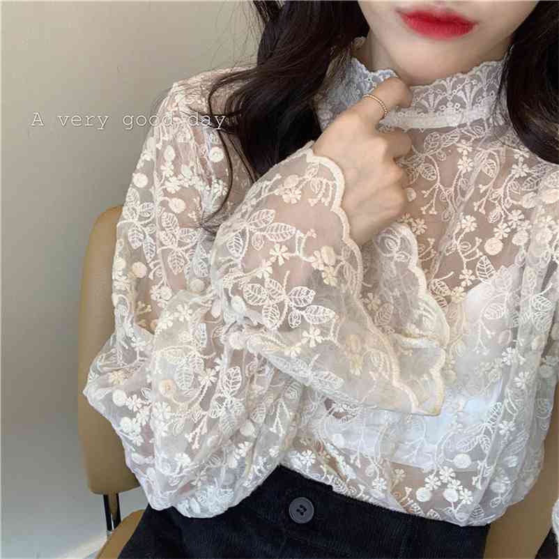 Sheer Transparent Lace Blouse Ruffles Ruched Flare Sleeve Embroidery Shirt Women Top Chemise Femme Renda Blusa Mujer 210519, Apricot
Sheer Transparent Lace Blouse Ruffles Ruched Flare Sleeve Embroidery Shirt Women Top Chemise Femme Renda Blusa Mujer 210519, Apricot