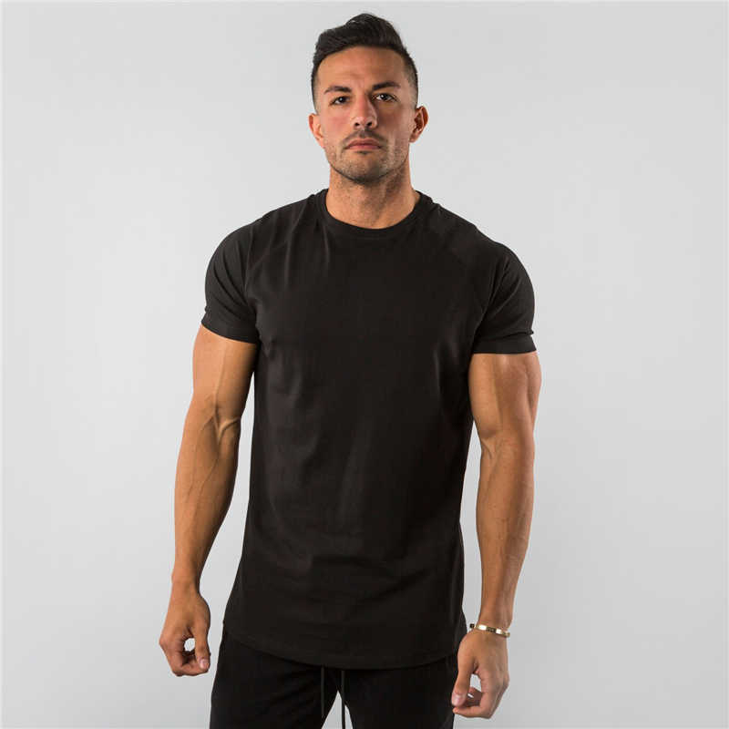 Summer Sportswear Mens O-neck T Shirts Fashion Men's Tops Cotton Fitness T-shirt Gym Short Sleeve Bodybuilding Tshirt 210629