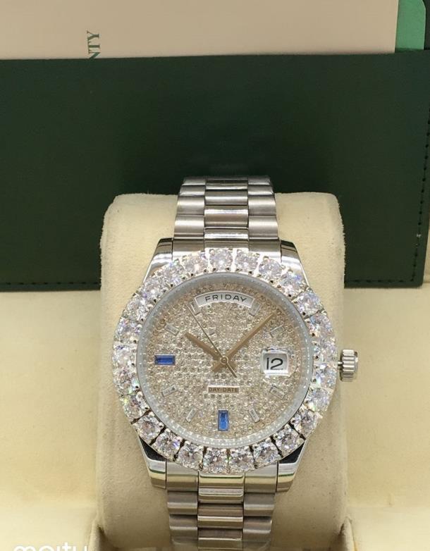 High Quality 43MM Day Date Man Watch Big Diamond Men Mens Automatic Mechanical Movement Wristwatches Full Stainless Steel Fashion Dress Male Watches Wristwatch, Sapphire glass
High Quality 43MM Day Date Man Watch Big Diamond Men Mens Automatic Mechanical Movement Wristwatches Full Stainless Steel Fashion Dress Male Watches Wristwatch, Sapphire glass