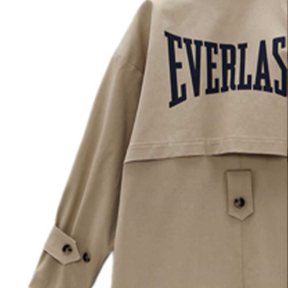 Spring and Autumn women's lapel button pattern mid-length windbreaker coat 210820