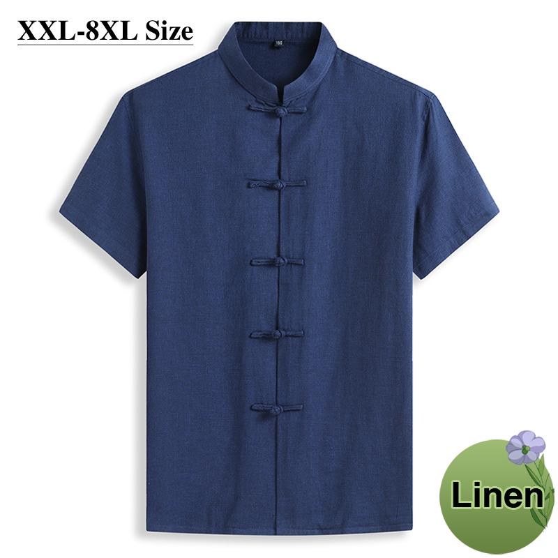 Plus Size Men's Linen Cotton Shirt Summer Thin Loose Short Sleeves Casual Chinese Tang Suit High Quality Shirts, Green
Plus Size Men's Linen Cotton Shirt Summer Thin Loose Short Sleeves Casual Chinese Tang Suit High Quality Shirts, Green