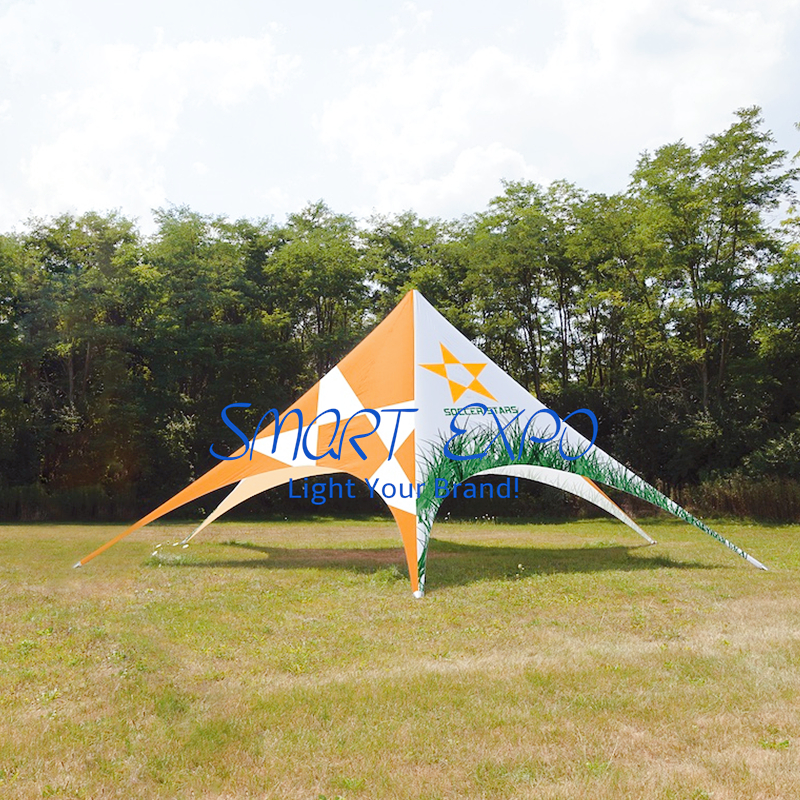 Single Pole Star Tent Dia16m x H6m for Business Advertising Display Promotion with Custom 600D Fabric Graphic Printing