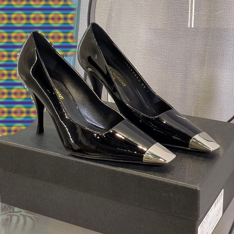 Luxury women shoes genuine leather metal design pointed toes sexy high-heels Fashion Ladies wedding shoe Sandals Patent Shiny Leather Pumps Top quality with box, Style 3
Luxury women shoes genuine leather metal design pointed toes sexy high-heels Fashion Ladies wedding shoe Sandals Patent Shiny Leather Pumps Top quality with box, Style 3