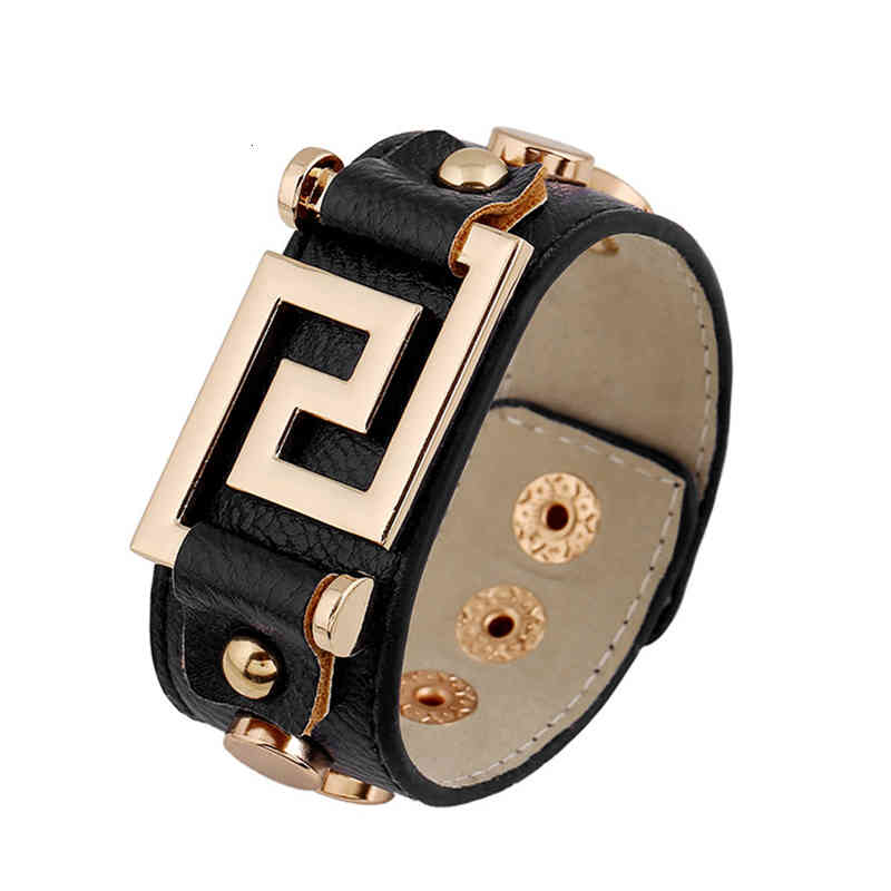 Kirykle Fashion Women Bracelet Punk Wide Geometric Gold Leather s & Bangles for Cuff Statement Jewelry
