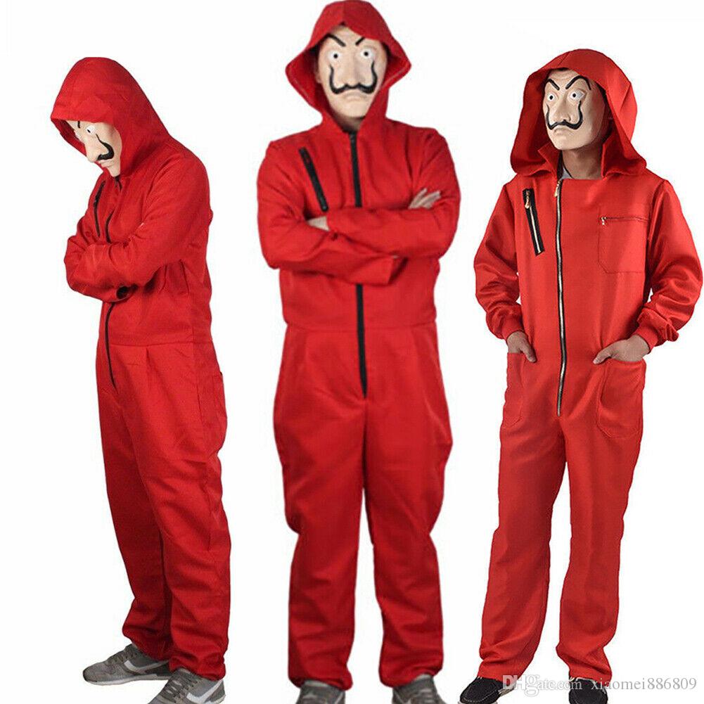 Fashion Salvador Dali La Casa De Papel Money Heist Red Jumpsuit Mask Costume Cosplay Halloween Festival Solid Jumpsuit, Black;red
Fashion Salvador Dali La Casa De Papel Money Heist Red Jumpsuit Mask Costume Cosplay Halloween Festival Solid Jumpsuit, Black;red