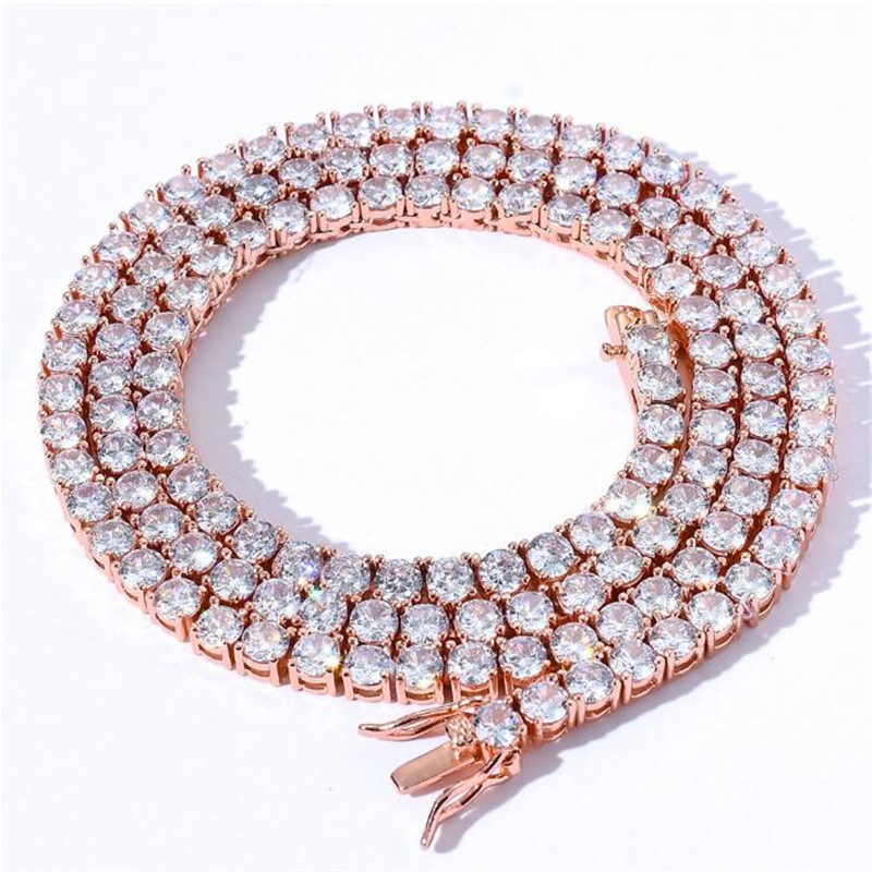 Choucong Rose Gold Fill White Topaz CZ Dia Pendant Necklace, Hip Hop Chains for Women Free shipping