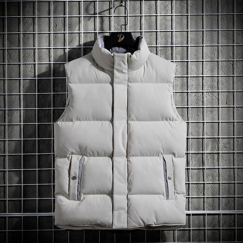 Men Jacket Vests With Pockets Fashion Stand Collar Keep Warm Windbreaker Sleeveless Waistcoat Plus Size Vest Down Men's Jackets