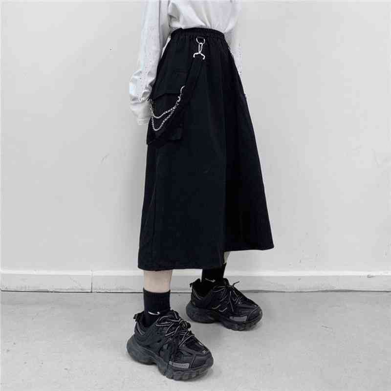 Gothic Long Skirts Women Punk Chain Patchwork Black High Waisted Midi Skirt Summer Korean Fashion Harajuku Streetwear
Gothic Long Skirts Women Punk Chain Patchwork Black High Waisted Midi Skirt Summer Korean Fashion Harajuku Streetwear