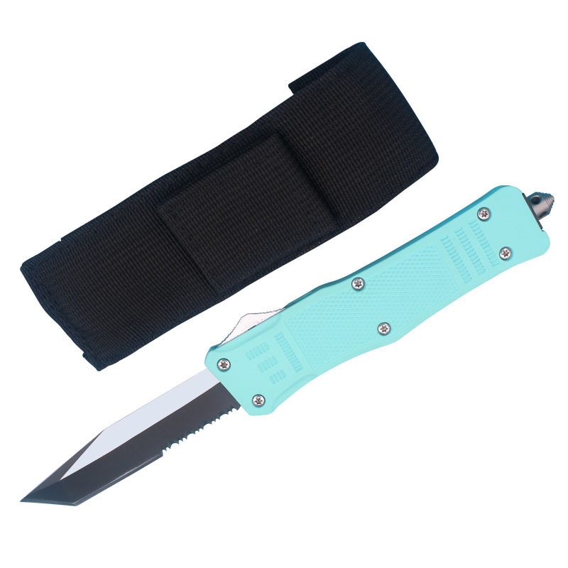 Factory Direct Tiffany Blue Automatic Tactical Knife 440C Steel Blade Zn-al Alloy Handle With Nylon Bag, Offer different handles colors and blades styles
Factory Direct Tiffany Blue Automatic Tactical Knife 440C Steel Blade Zn-al Alloy Handle With Nylon Bag, Offer different handles colors and blades styles