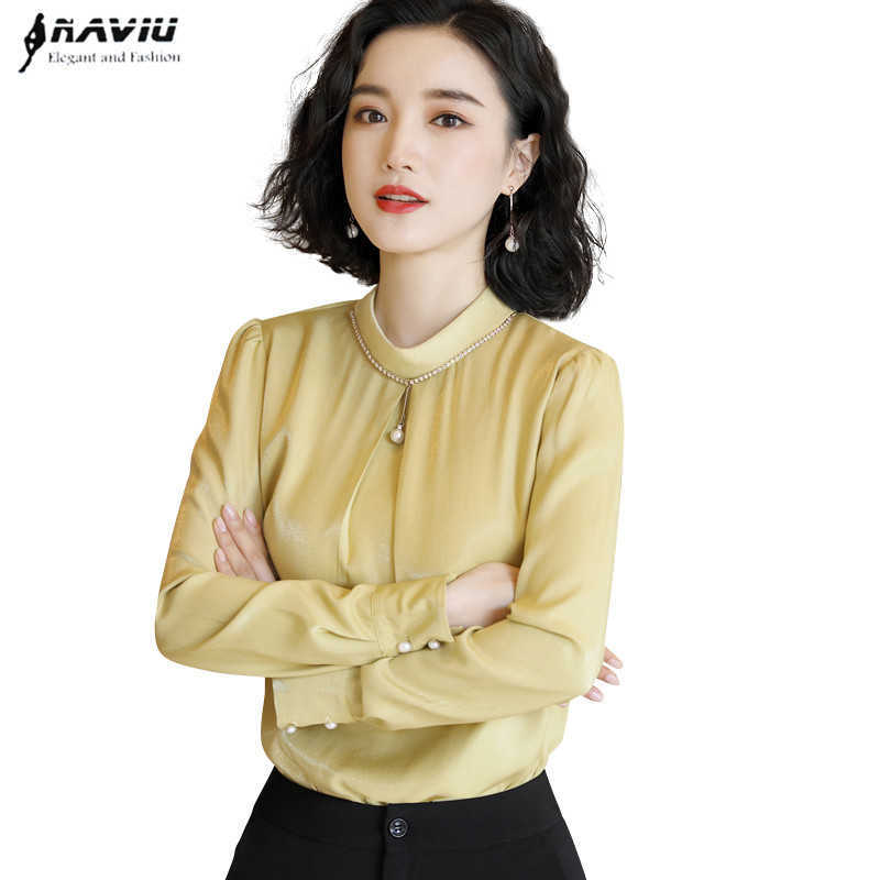 Naviu High Quality Fashion Satin Shirt Women Spring Temperament Long Sleeve Stand Collar Blouses Office Ladies Work Tops 210604, Yellow
Naviu High Quality Fashion Satin Shirt Women Spring Temperament Long Sleeve Stand Collar Blouses Office Ladies Work Tops 210604, Yellow