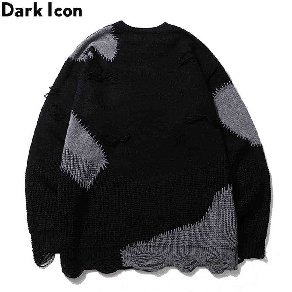 Patchwork Ripped Sweater Men Crew Neck Hipster Men's Sweater Knitwear Sweaters Man 210603, Blue
Patchwork Ripped Sweater Men Crew Neck Hipster Men's Sweater Knitwear Sweaters Man 210603, Blue