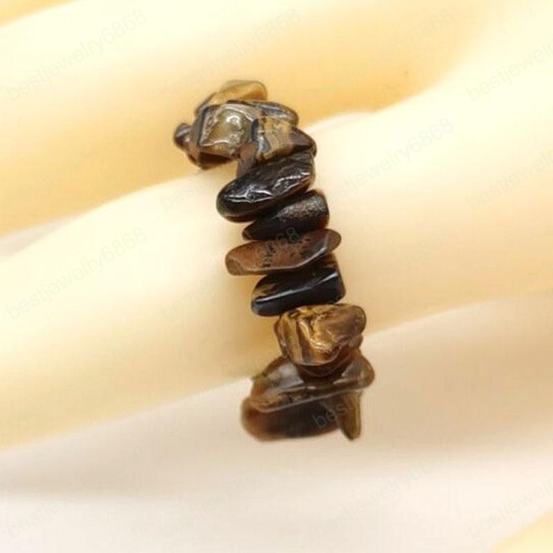 Irregular Natural Crystal Stone Handmade Band Rings For Women Girl Fashion Party Club Decor Punk Jewelry