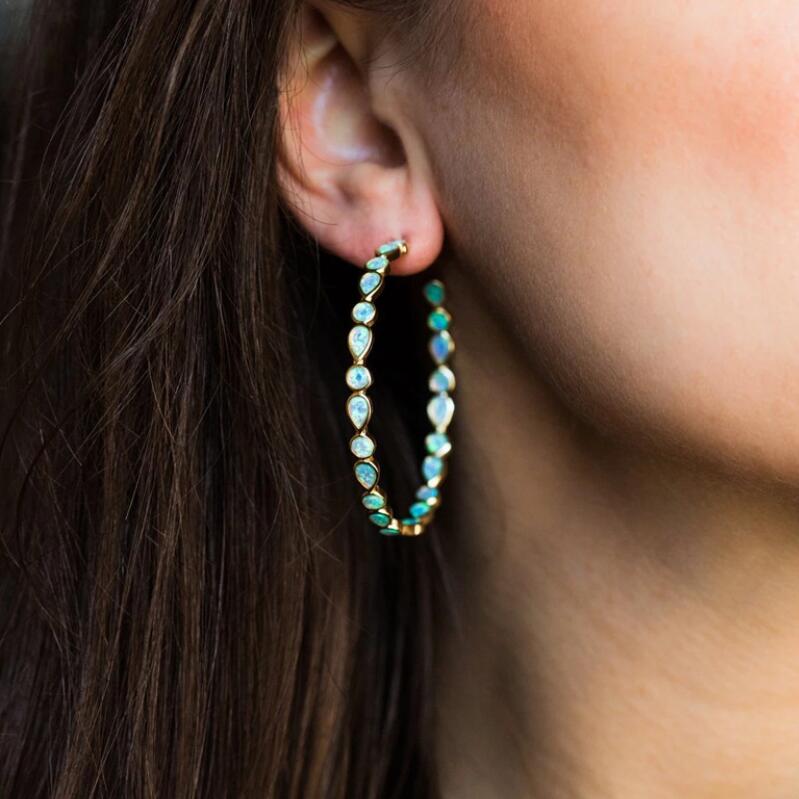 18KC Gold Plate Opal Big Hoop Earring Delicate Women's Fashion Moonstone Waterdrop Crystal Hoops Party Work Beautiful Earrings
18KC Gold Plate Opal Big Hoop Earring Delicate Women's Fashion Moonstone Waterdrop Crystal Hoops Party Work Beautiful Earrings