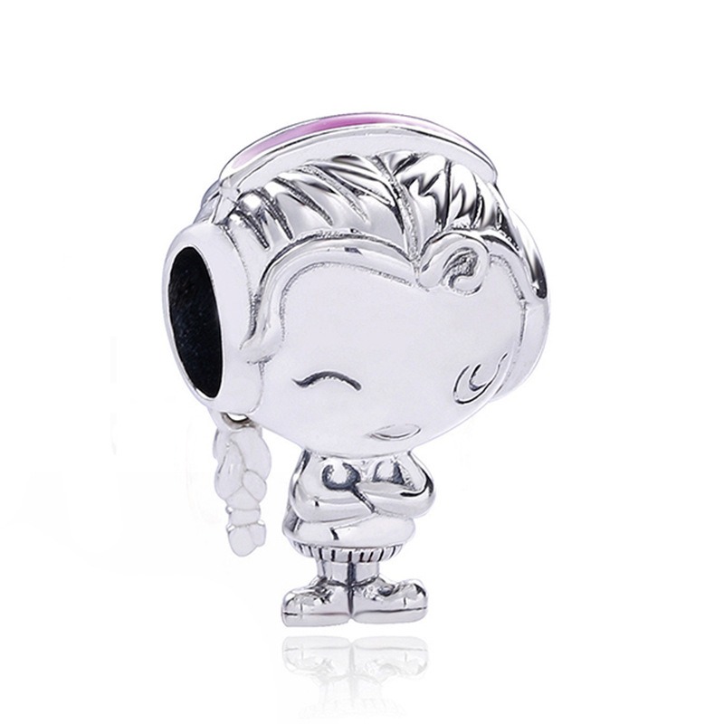 Wholesale 30pcs Silver Charm Beads Boy Girl Enamel European Charms Bead Big Hole Fit Snake Chain Bracelet & Necklac Fashion DIY Jewelry