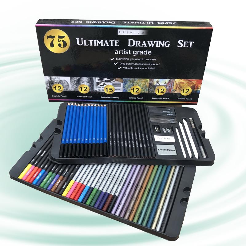 Gift Sets 75PCS Color Pencil And Sketch Pencils Set For Drawing Art Tool Kit Watercolor Metallic Oily Artist Supplies
Gift Sets 75PCS Color Pencil And Sketch Pencils Set For Drawing Art Tool Kit Watercolor Metallic Oily Artist Supplies
