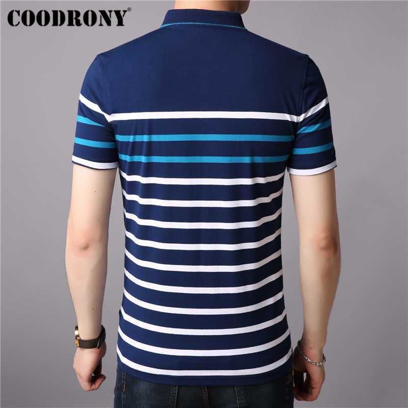 COODRONY Cotton T Shirt Men Short Sleeve T-Shirt Men Summer Social Business Casual Men's T-Shirts Striped Tee Shirt Homme S95101 210623
