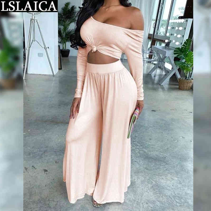 Plus Size Two Piece Sets Casual Tracksuit Autumn Long Sleeve Crop Tops Wide Leg Pants Fashion Lounge Wear Outfits Sweatsuit 210515