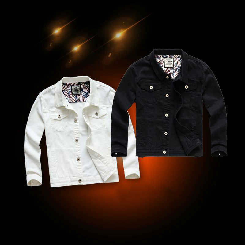 Men's multi-color stretch Cotton denim Skinny Jacket Slim Regular Denim Jacket Classic Retro Lapel Casual jeans Jacket 211009
