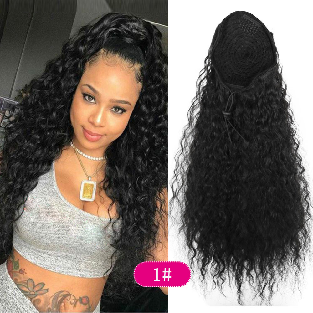 Drawstring Puff Long Kinky Afro Curly Ponytail human African American Brazilian remy Hair Extension Ponytails Clip in Hairpiece 160g 4colors diva1