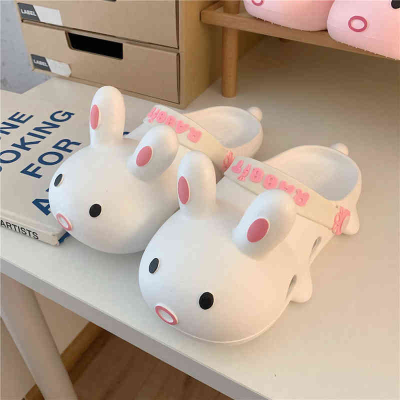 SP&CITY Summer Shoes For Women Kawaii Cartoon Animal Hole Slippers PVC Massage Home Platform Sandals Woman 220111