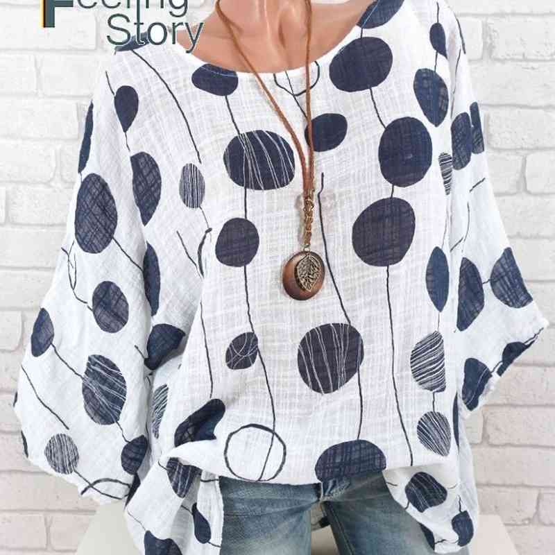Women' Tunics Plus Size O-Neck Polka Dot Blouse Bat Three Quarter Sleeve Tops Casual Loose Shirt Ladies and Blouses 210603, Green
Women' Tunics Plus Size O-Neck Polka Dot Blouse Bat Three Quarter Sleeve Tops Casual Loose Shirt Ladies and Blouses 210603, Green