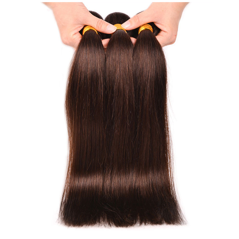 Free shipping Brazilian Body Wave Human Hair 3 Bundles with Lace Closure Dark Brown Pre-Plucked Natural Hairline