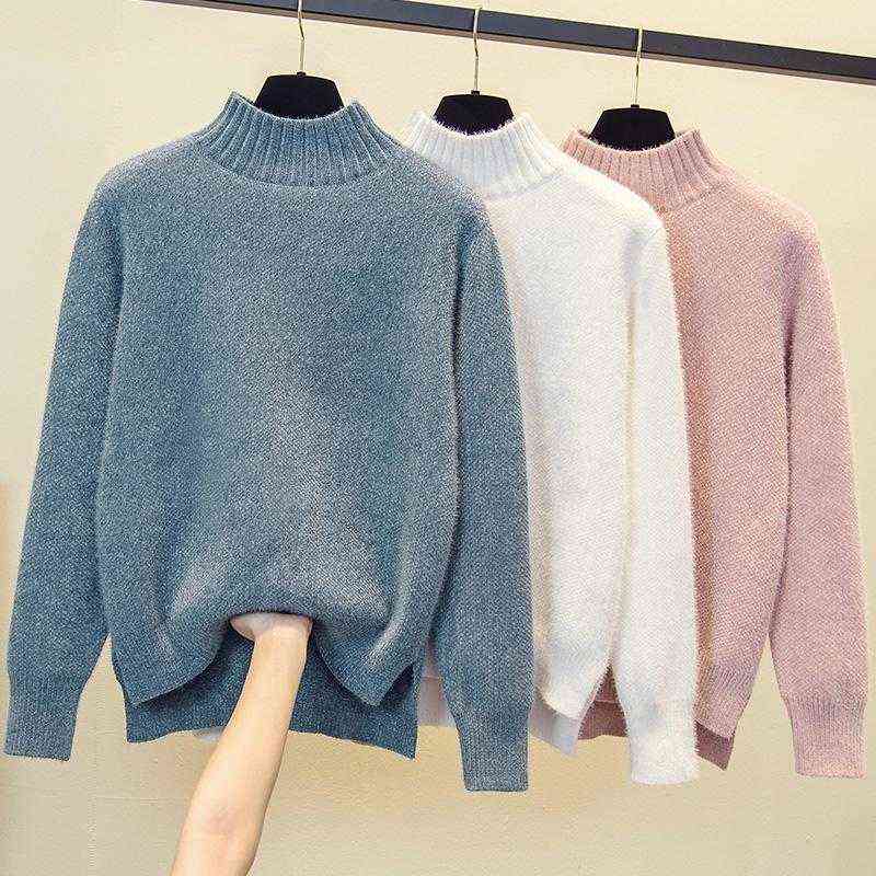 Faux Mink Velvet Turtleneck Sweaters Women Autumn Winter Thick Knitted Sweater Female Pullover Long Sleeve Warm Woman Clothes Y1110
Faux Mink Velvet Turtleneck Sweaters Women Autumn Winter Thick Knitted Sweater Female Pullover Long Sleeve Warm Woman Clothes Y1110