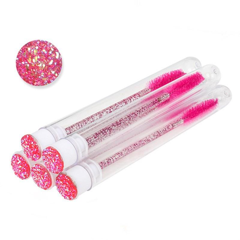 Makeup Brushes Reusable Eyebrow Brush Tube Disposable Eyelash Replaceable Dust-proof Sparkling Broken Diamond