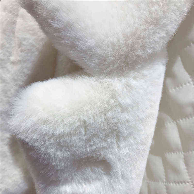 Women Autumn Winter Furry Warm Fur Outerwear Fashion Loose Faux Fur Rabbit Long Jacket Casual Thickened Fur Coat 211123