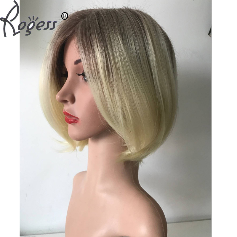 Fashion Short Straight Synthetic BOB wig Blong Dark Root Natural Wave Hair wigs for women