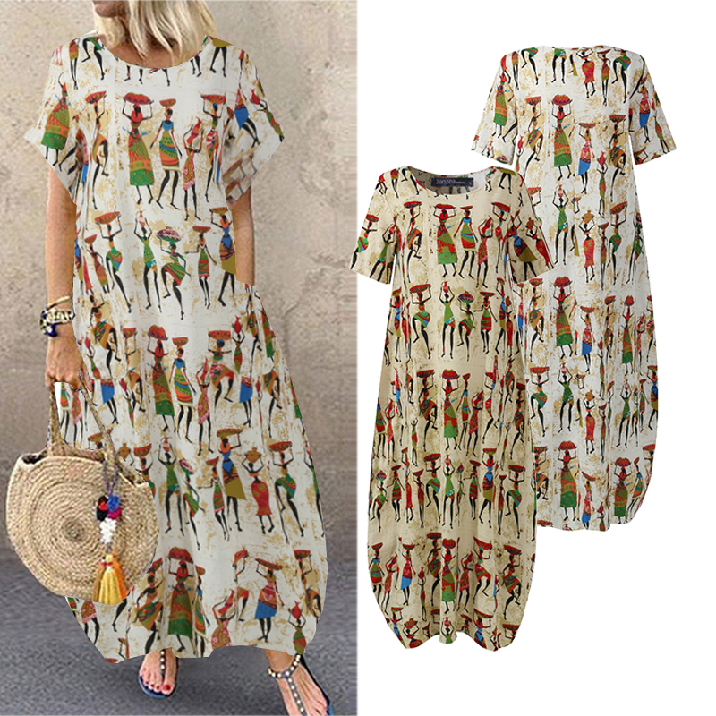 2021zanzea fashion summer maxi dress womens printed sundress casual short sleeve vestidos female high waist robe femme plus size, Black;gray
2021zanzea fashion summer maxi dress womens printed sundress casual short sleeve vestidos female high waist robe femme plus size, Black;gray