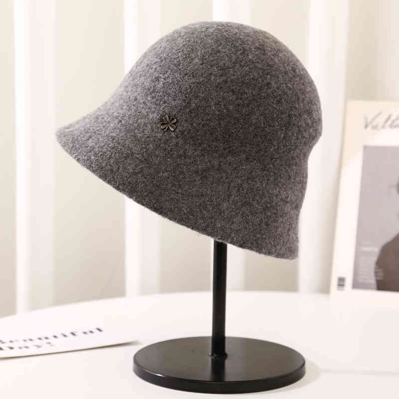 High Quality Wool Hat Autumn and Winter Fisherman Simple Leisure Cashmere Basin Dome Fashion Top