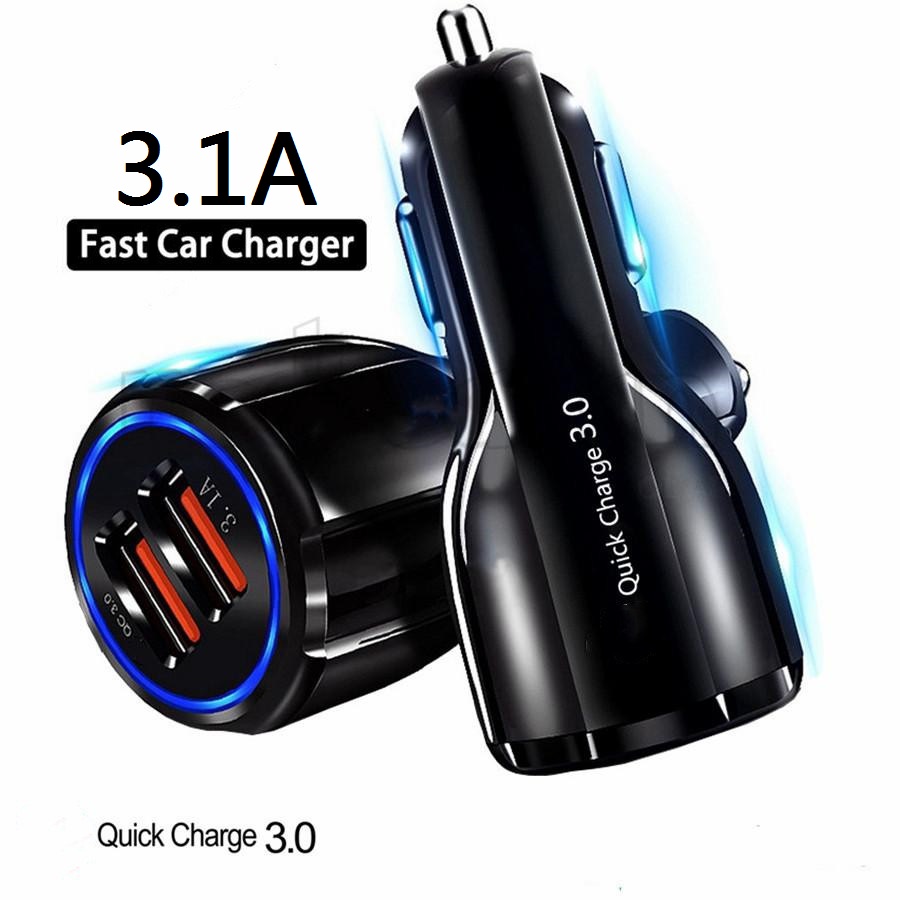 Fast Quick Charge PD USB C Car Chargers 30W 18W QC3.0 Dual 2 USB Port 3.1A Car Chargers for Ipad iphone 12 13 14 15 pro max Samsung S23 S24 Lg android