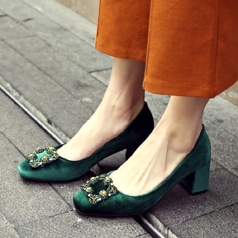 Dress Shoes US4-11 Womens Velvet Mary Janes High Block Chunky Heels Pumps Rhinestones Crystal Banquet Low Top Slip On 6Colors C567, Black
Dress Shoes US4-11 Womens Velvet Mary Janes High Block Chunky Heels Pumps Rhinestones Crystal Banquet Low Top Slip On 6Colors C567, Black