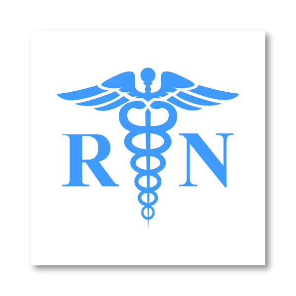 Medical Symbol Caduceus Vinyl Car Sticker Decor , Registered Nurse RN Nursing Laptop Decals for Apple MacBook