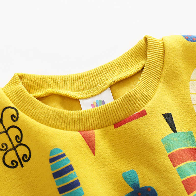 Autumn Winter Warm 2-10 Years Old Children Christmas Gift Long Sleeve Cartoon Print School Baby Kids Girl Fleece Sweatshirt 210529