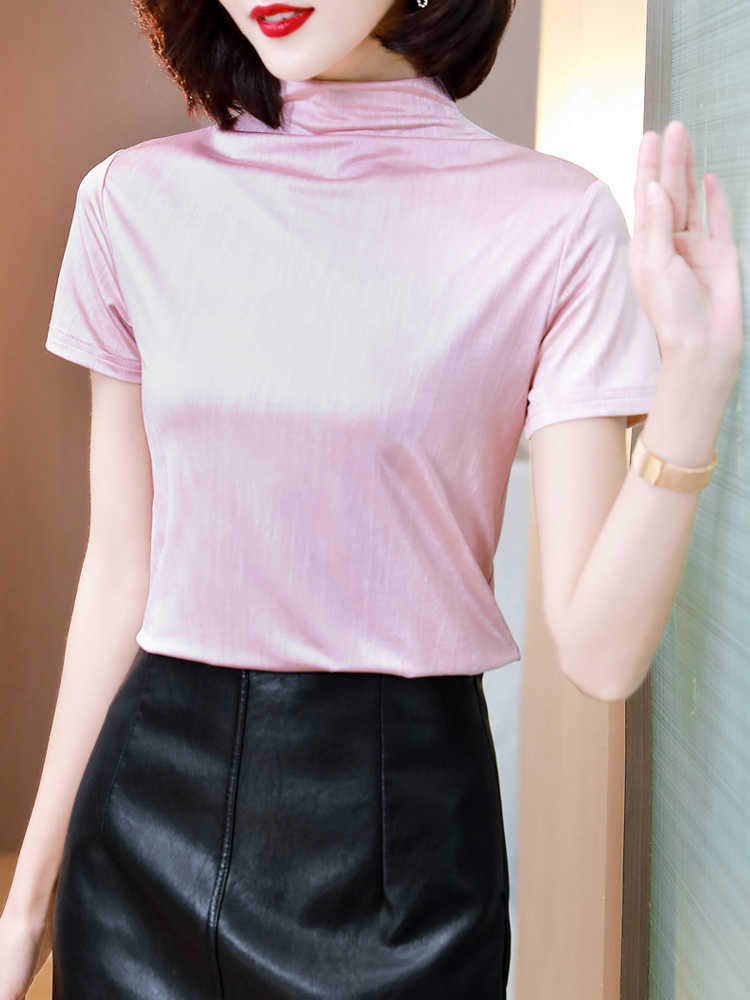 Korean Fashion Mesh Women Blouses Solid Office Lady Shirt and Blouse Long Sleeve Blusas Largas Plus Size XXXL Womens Sexy Tops 210531