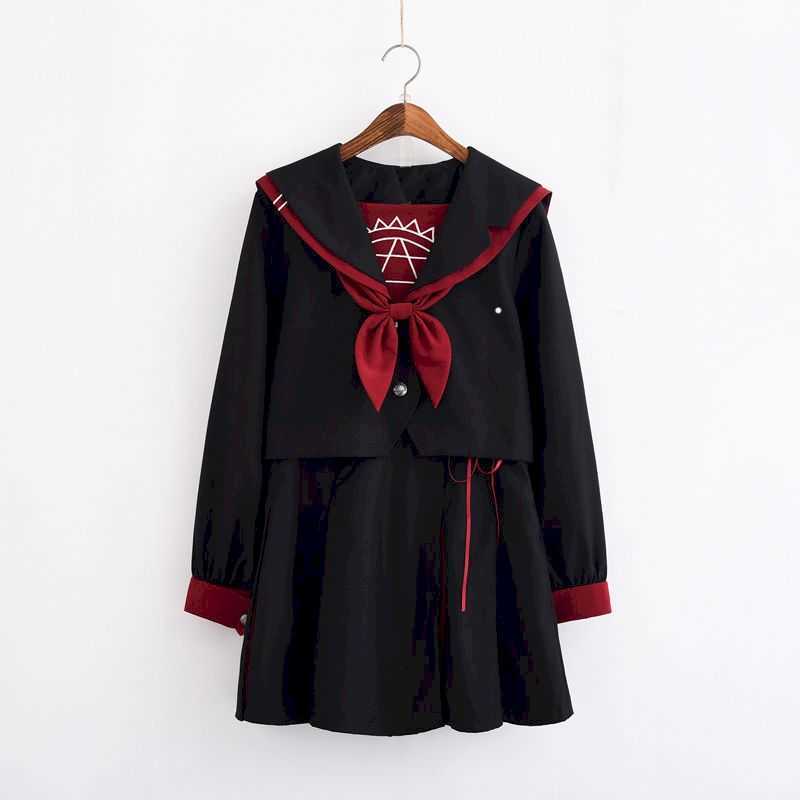 Japanese long-sleeved JK uniform skirt suit summer student Korean college style magic array jk sailor female 2 210526