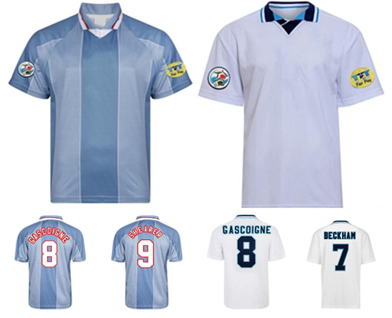 Thailand 1996 SHEARER retro soccer jersey Gascoigne McManaman SOUTHGATE classic vintage Sheringham 96 98 home away Beckham footbal