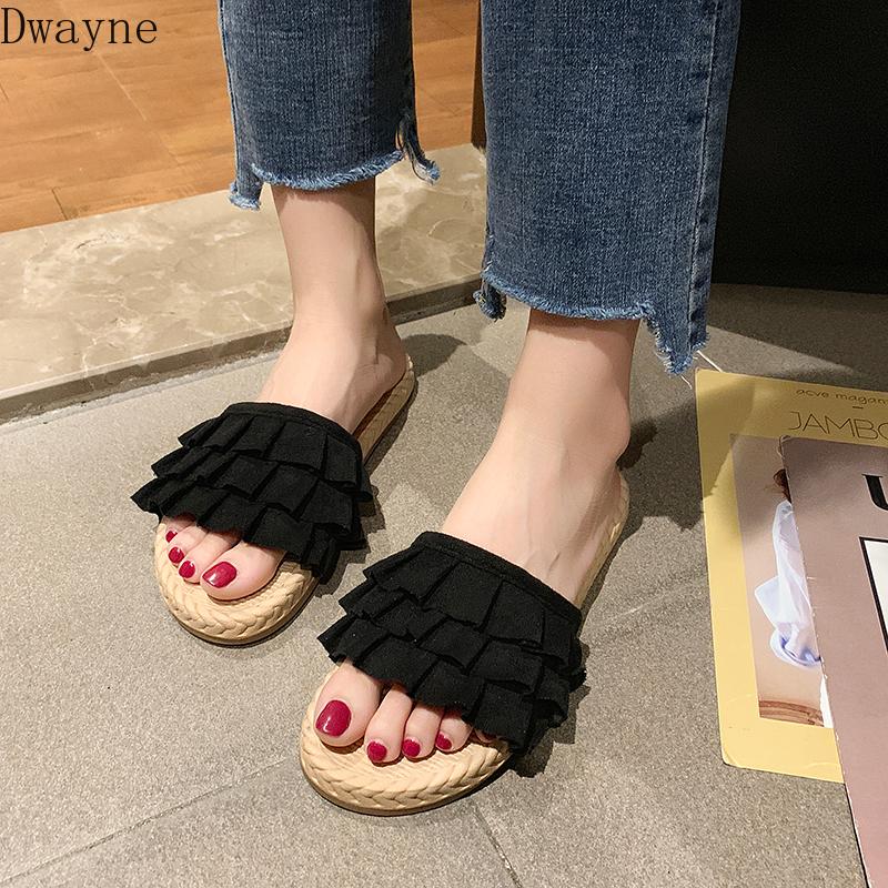 Slippers Female Summer Wear 2021 Fashion Wild Fairy Wind Flat Bottom Ruffled Word, Black
Slippers Female Summer Wear 2021 Fashion Wild Fairy Wind Flat Bottom Ruffled Word, Black