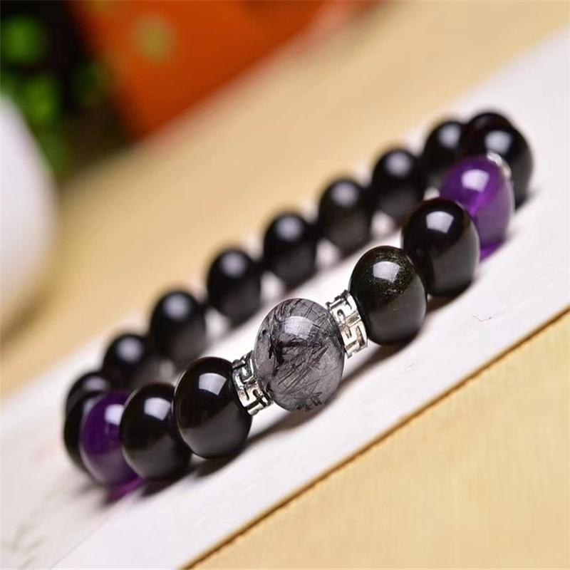 Beaded, Strands Black Hair Quartz Gold Obsidian Beaded Stretch Bracelets 10mmNatural Stone For Man Woman Round Bangle Lucky Jewelry
Beaded, Strands Black Hair Quartz Gold Obsidian Beaded Stretch Bracelets 10mmNatural Stone For Man Woman Round Bangle Lucky Jewelry
