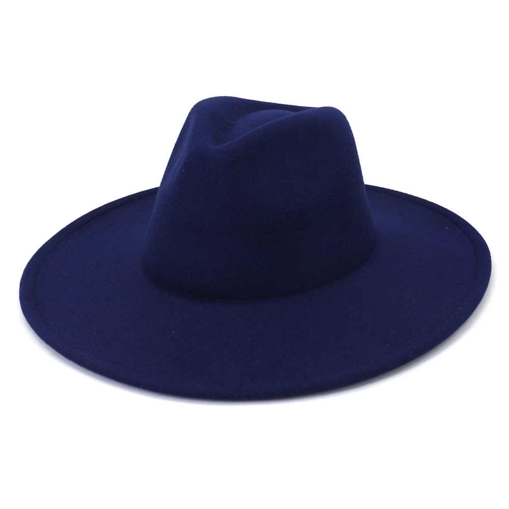 Whole Fashion Men Women Solid Color Peach Heart Party Top Hat Ladies Panama Style Wide Brim Wool Felt Fedora Hats