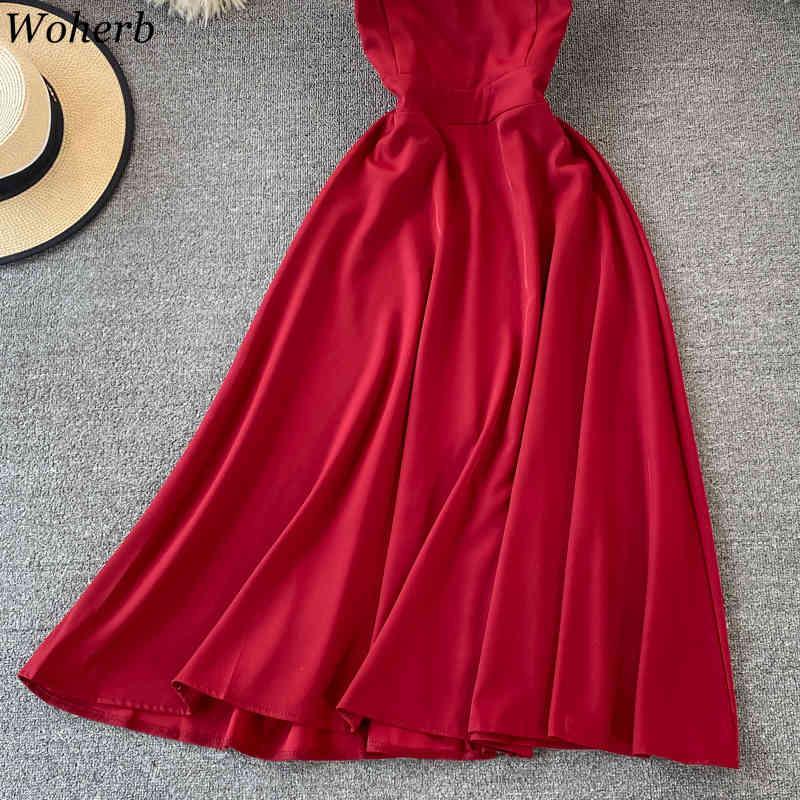 Maxi Dresses Mujer Summer Robe Sexy Lady Backless Cross Sling Vestidos Korean Elegant Temperament Party Dress Women 210519