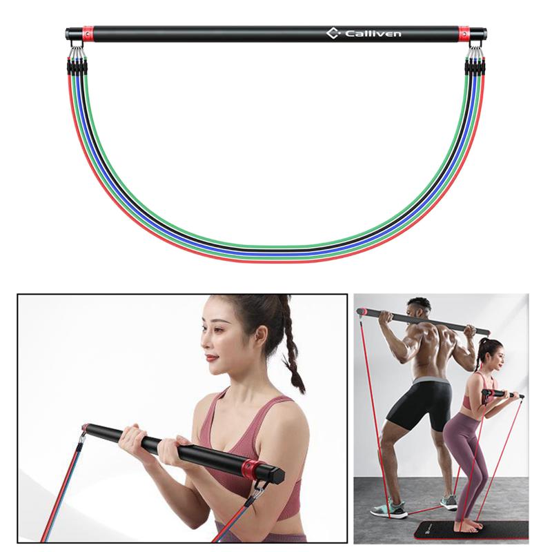 Pliant Pilates Bar Bandes de résistance Bandes Tubes Entraîneur ABS Formateur Toner Toner Yoga Formation