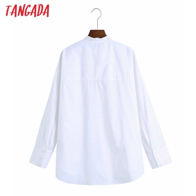 Women Basic White Shirts Long Sleeve Solid Elegant Office Ladies Work Wear Blouses 6Z69 210416