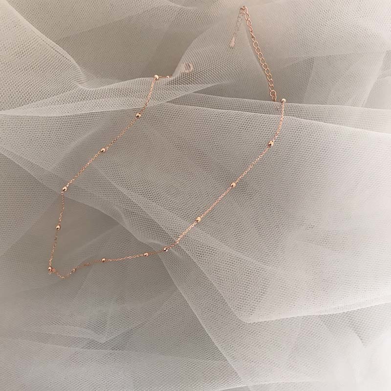 Fashion Jewelry Bohemia Bead Necklace 925 Sterling Silver Chokers Necklaces for Women Classic Clavicle Chain Wyk-02