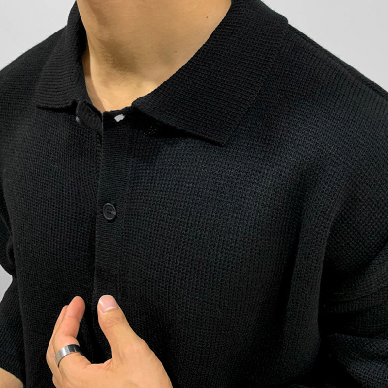 IEFB men's wear kintted Polo shirts spring single breasted tops loose Korean style casual Lapel outerwear blouse 9Y4247 210524